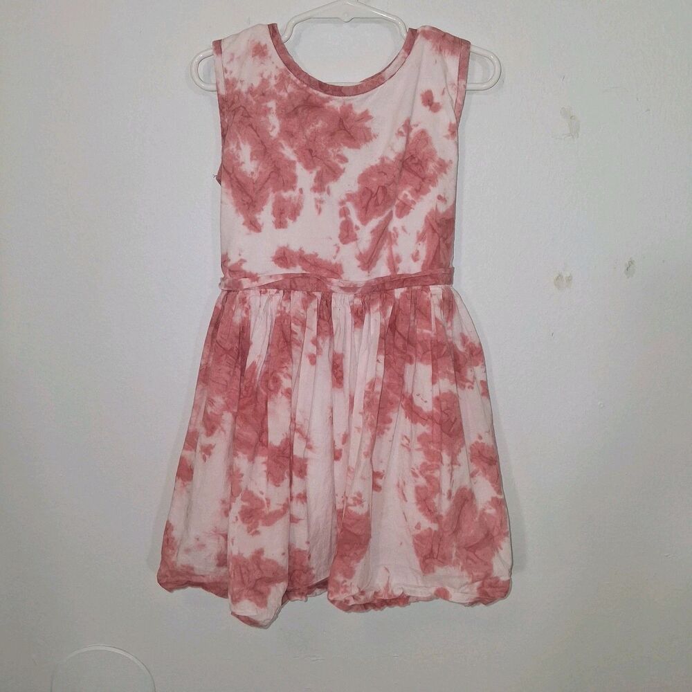 100% Organic Cotton Tie Dye Dress Girl Sz 4t/5t Boho Hippie Nature Granola